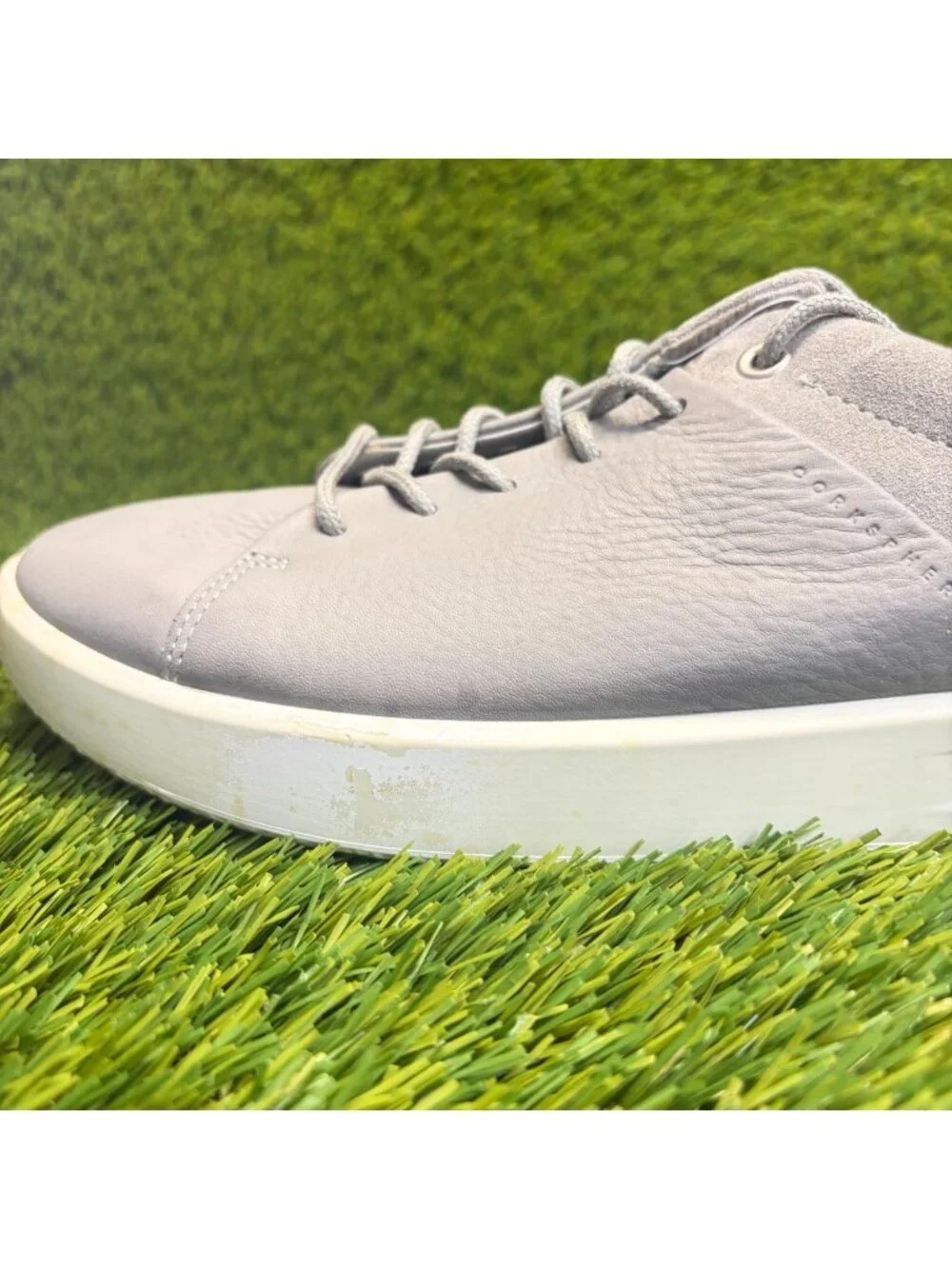 Ecco Corksphere 1 Womens Size 8 Gray White Athletic Leather Shoes Sneakers